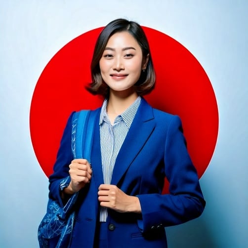Firefly Logo. Exchange student. Blue business cloth. World map 51978